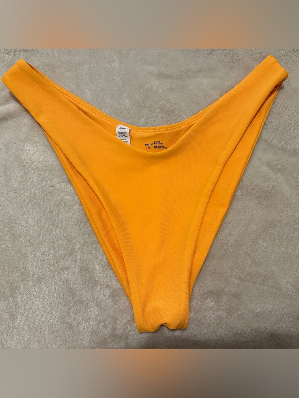 Aerie Mid- Rise Orange Cheeky Bikini Bottom Size Medium Women’s